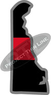 5" Delaware DE Thin Red Line State Sticker Decal