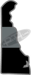 5" Delaware DE Thin Silver Line Black State Shape Sticker