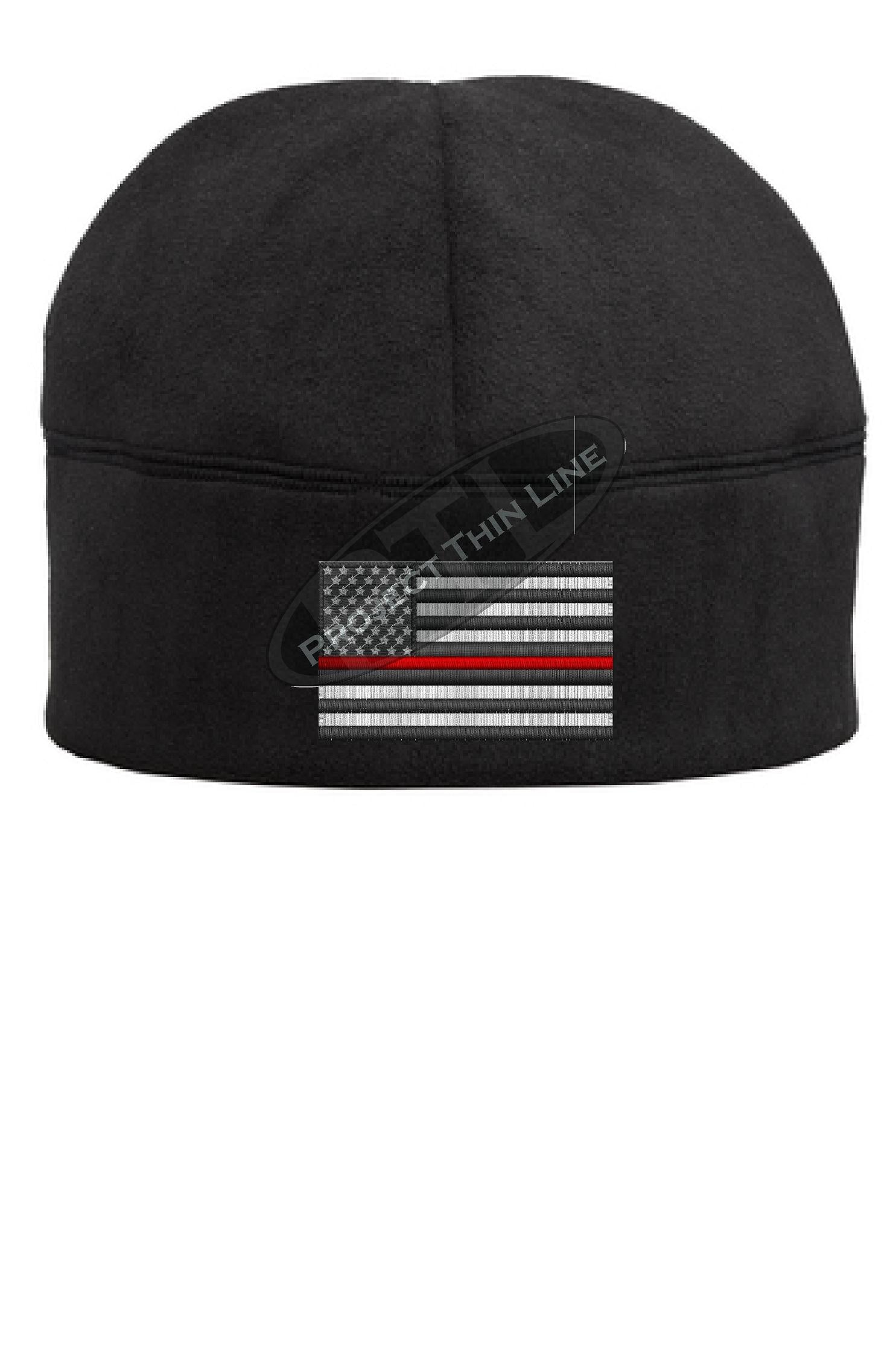 Thin RED Line Flag Fleece Beanie