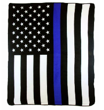 Thin Blue Line Flag Polar Fleece Blanket