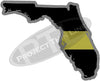 5" Florida FL Thin Gold Line State Sticker Decal