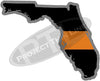 5" Florida FL Thin Orange Line Black State Shape Sticker