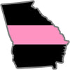 5" Georgia GA Thin Pink Line Black State Shape Sticker