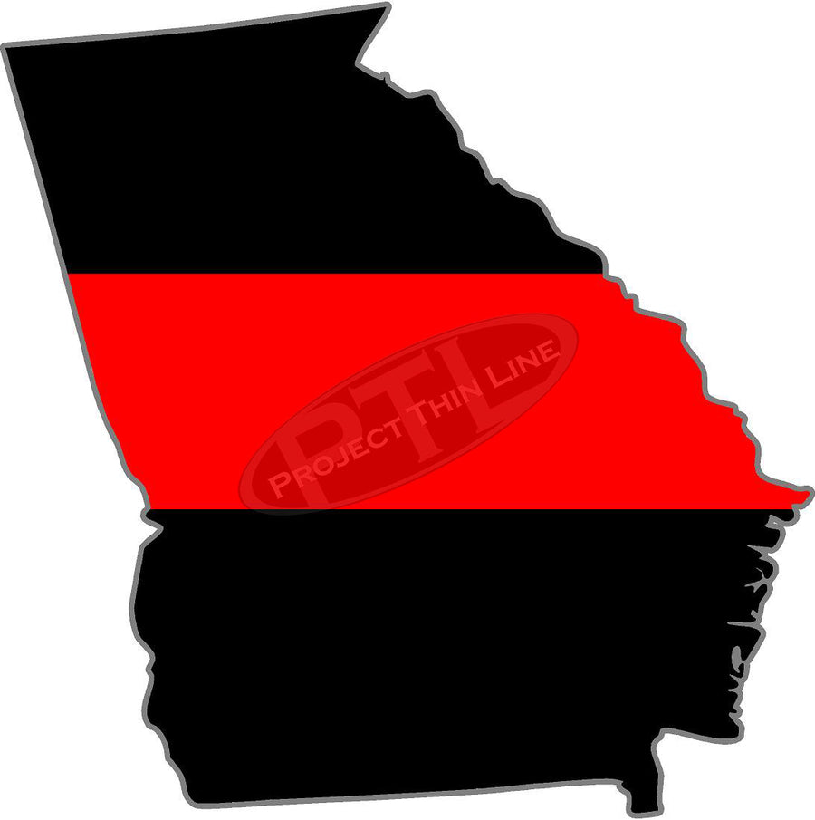 5" Georgia GA Thin Red Line State Sticker Decal