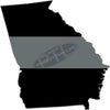 5" Georgia GA Thin Silver Line Black State Shape Sticker