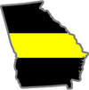 5" Georgia GA Thin Yellow Line Black State Shape Sticker