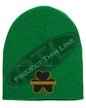 Embroidered Thin Gold Line Shamrock Skull Cap