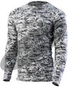 Digital Camo Long Sleeve Compression Shirt Thin GOLD Line Punisher Skull inlayed American Flag