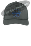 Black Thin Blue Line Shamrock Clover Flex Fit Hat