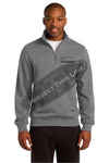 Grey Embroidered Thin Silver Line American Flag 1/4 Zip Fleece Sweatshirt