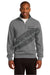 Embroidered Thin Silver Line American Flag 1/4 Zip Fleece Sweatshirt