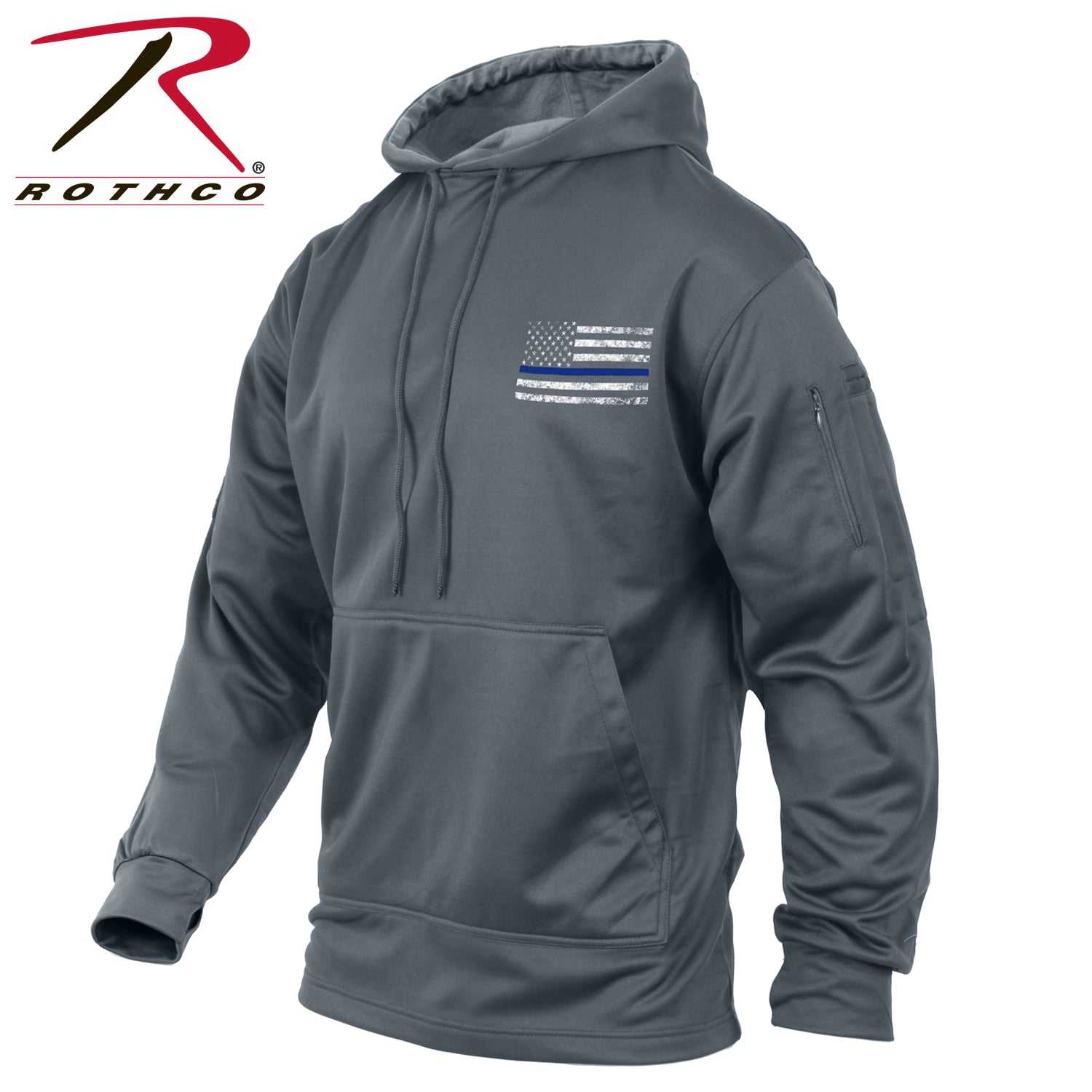 Rothco Thin Blue Line Concealed Carry Grey Hoodie