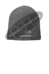 Grey Thin GREEN Line FLAG Slouch Beanie Hat