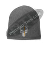 Grey Thin ORANGE Line Skull Punisher Slouch Beanie Hat