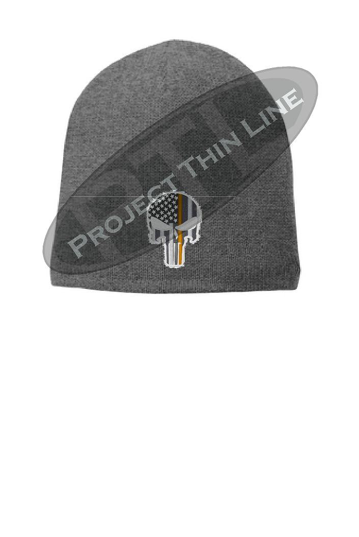 Grey Thin Orange Line PUNISHER inlayed with the American Flag Skull Cap