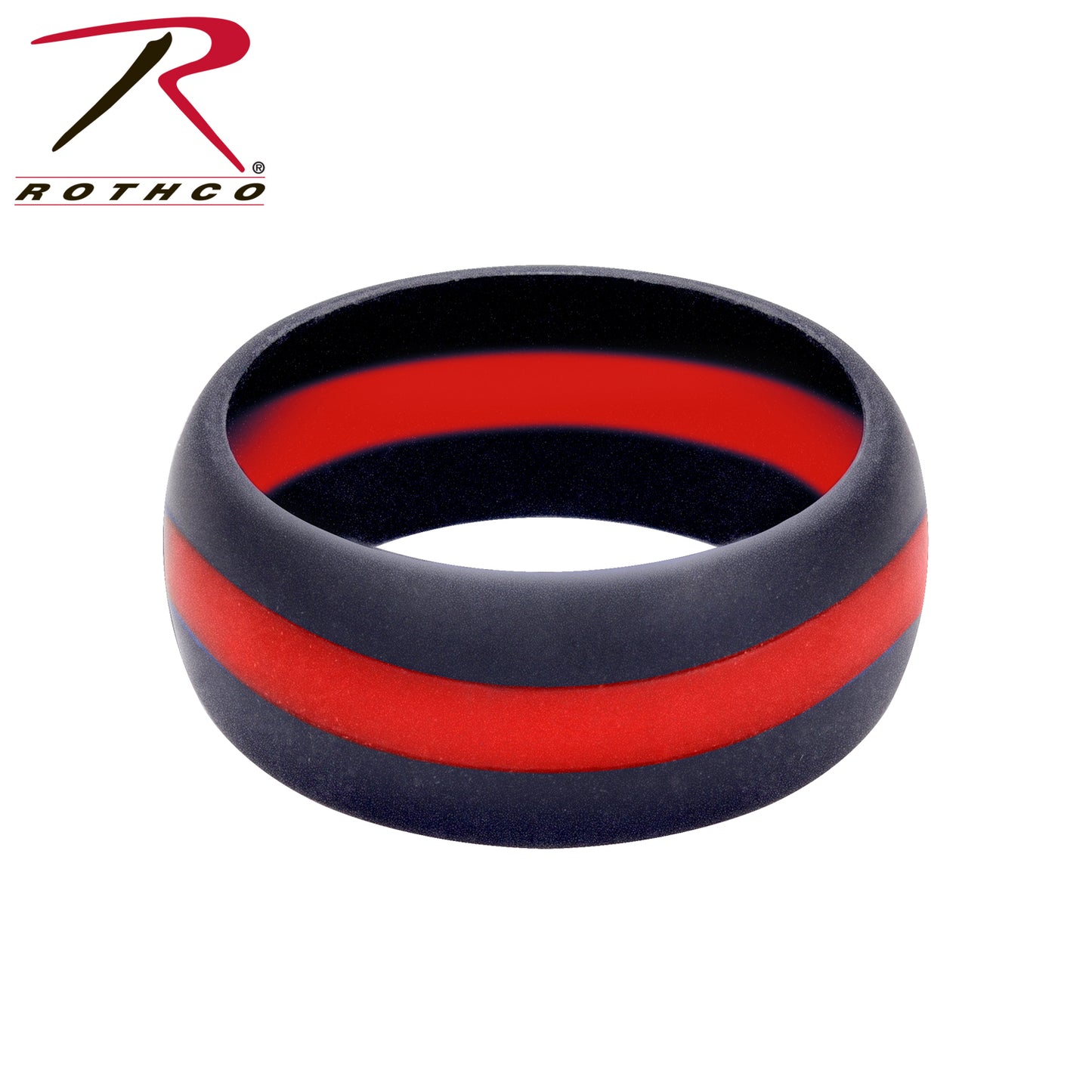 Thin Red Line Silicone Ring