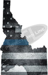 5" Idaho ID Tattered Thin Blue Line State Sticker Decal