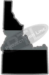 5" Idaho ID Thin Silver Line Black State Shape Sticker