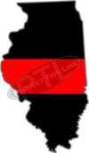 5" Illinois IL Thin Red Line State Sticker Decal