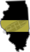 5" Illinois IL Thin Gold Line State Sticker Decal