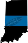 5" Indiana IN Thin Blue Line State Sticker Decal