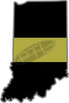 5" Indiana IN Thin Gold Line State Sticker Decal