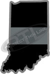 5" Indiana IN Thin Silver Line Black State Shape Sticker