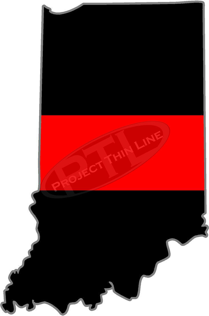 5" Indiana Thin Red Line State Sticker Decal