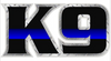 4" K9 Text Thin Blue Line Shape Sticker