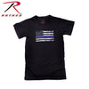 Rothco Kids Thin Blue Line US Tattered Flag Short Sleeve T-Shirt