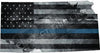 5" Kansas KS Tattered Thin Blue Line State Sticker Decal