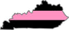 5" Kentucky KY Thin Pink Line Black State Shape Sticker