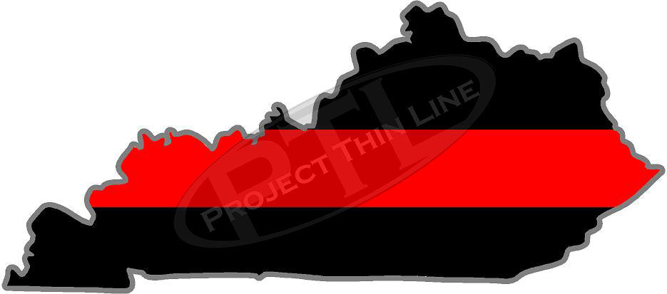 5" Kentucky KY Thin Red Line State Sticker Decal