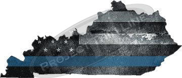 5" Kentucky KY Tattered Thin Blue Line State Sticker Decal