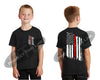 Kids Thin Red Line US Tattered Flag Short Sleeve T-Shirt