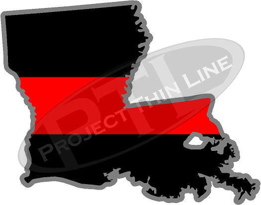 5" Louisiana LA Thin Red Line State Sticker Decal