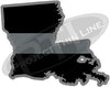 5" Louisiana LA Thin Silver Line Black State Shape Sticker