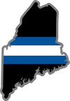 5" Maine ME Thin Blue White Line Black State Shape Sticker