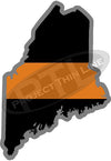 5" Maine ME Thin Orange Line Black State Shape Sticker