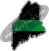 5" Maine ME Thin Green Line Black State Shape Sticker