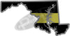 5" Maryland MD Thin Gold Line State Sticker Decal