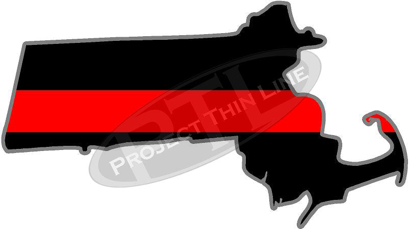 5" Massachusetts MA Thin Red Line State Sticker Decal