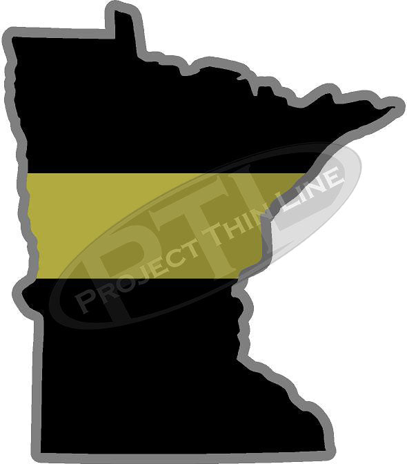 5" Minnesota MN Thin Gold Line State Sticker Decal