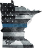 5" Minnesota MN Tattered Thin Blue Line State Sticker Decal