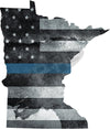 5" Minnesota MN Tattered Thin Blue Line State Sticker Decal