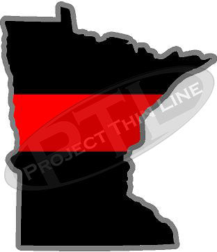 5" Minnesota MN Thin Red Line State Sticker Decal
