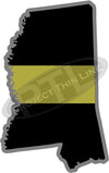 5" Mississippi MS Thin Gold Line State Sticker Decal