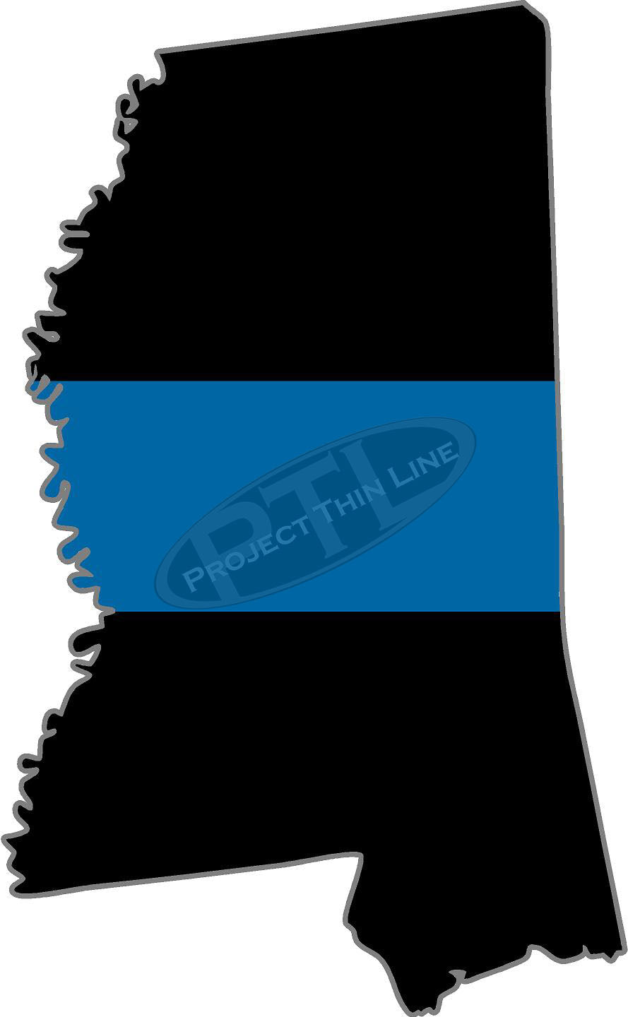 5" Mississippi MS Thin Blue Line State Sticker Decal