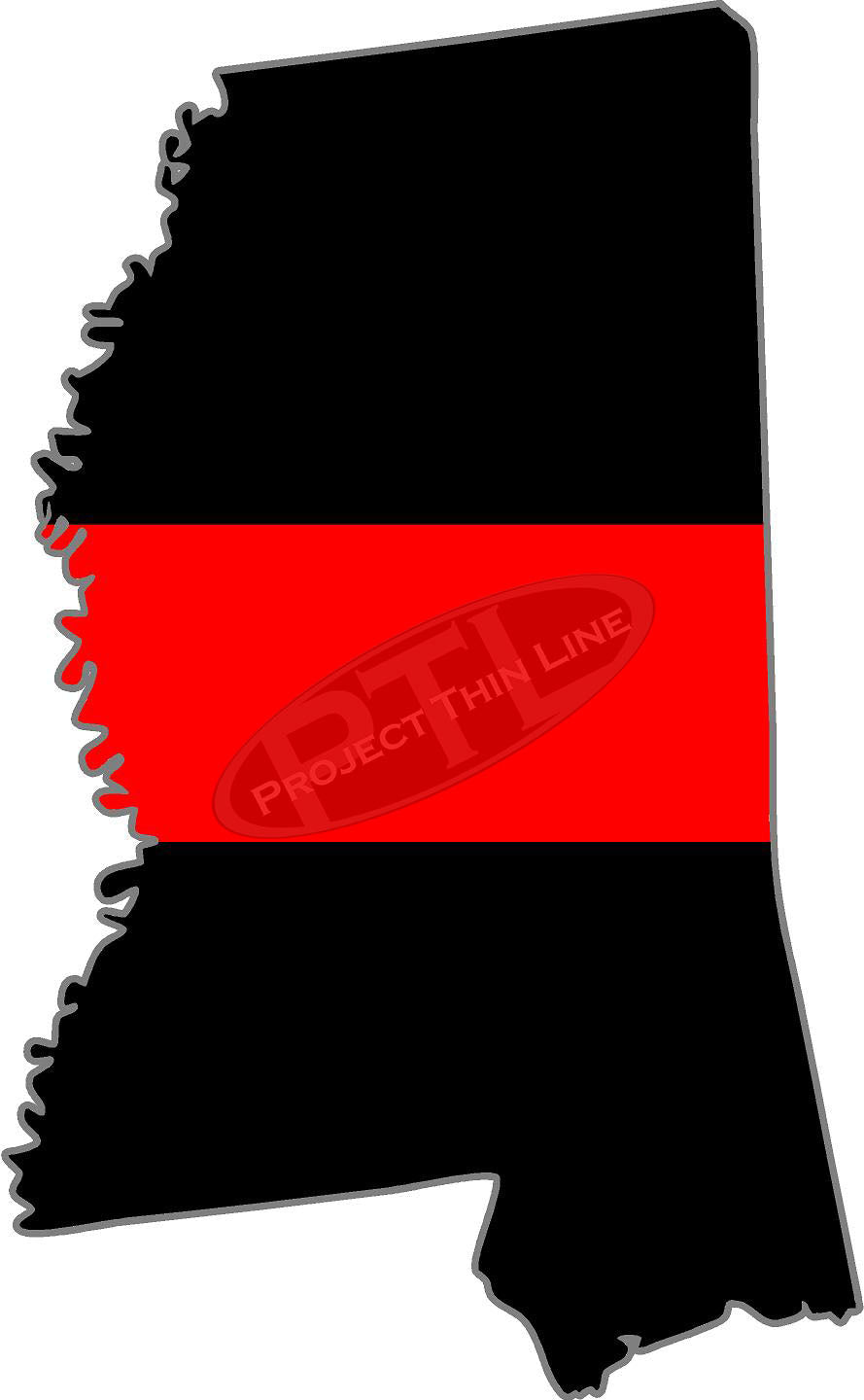 5" Mississippi MS Thin Red Line State Sticker Decal
