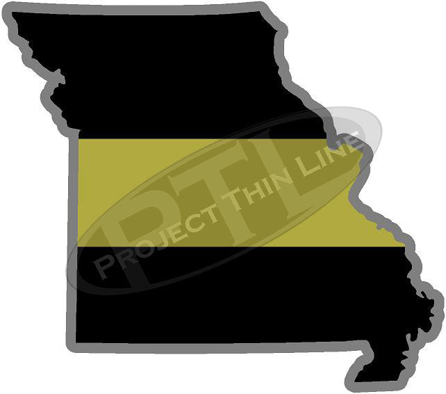 5" Missouri MO Thin Gold Line State Sticker Decal